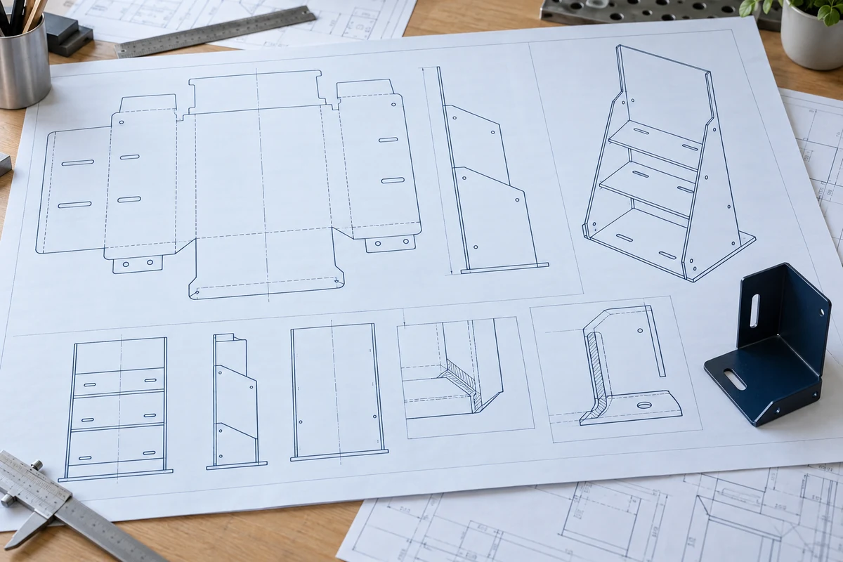 Sheet-metal retail display fabrication drawings